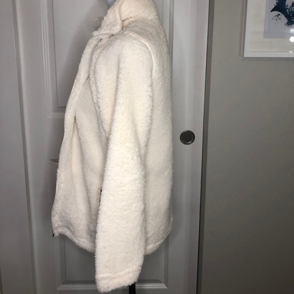 NFL Seattle Seahawks Teddy Sherpa Full Zip White Sweater - Picture 3 of 12